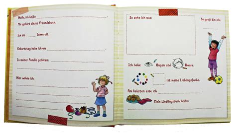 Freundebuch Freundschaftsbuch Kindergarten Schule Mädchen Junge