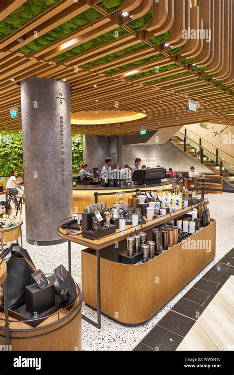 Singapore Circa April Interior Shot Of Starbucks Flagship