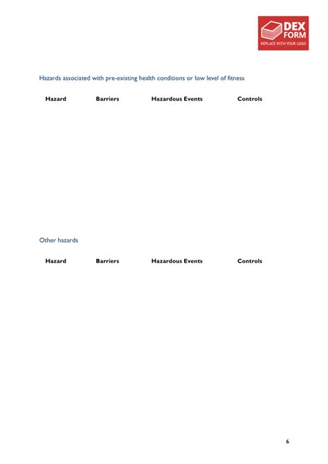 Risk management plan template in Word and Pdf formats - page 6 of 7