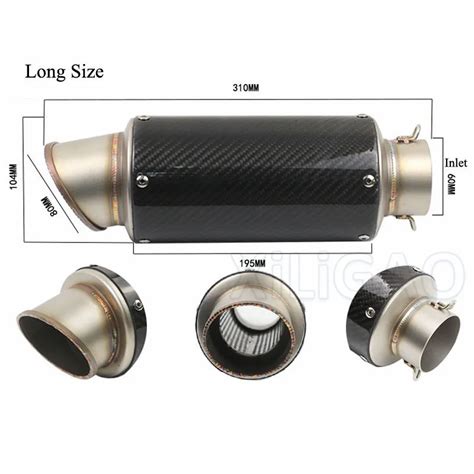 Buy Universal Inlet51mm Motorcycle Exhaust Muffler Pipe Escape Moto Carbon