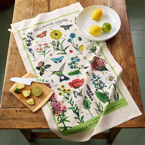 Pollinator Garden Tea Towel | White Flower Farm