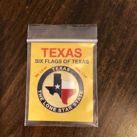 Texas Challenge Coin Six Flags Of Texas Celebrate Your Love Of The Lone Star State And Texas