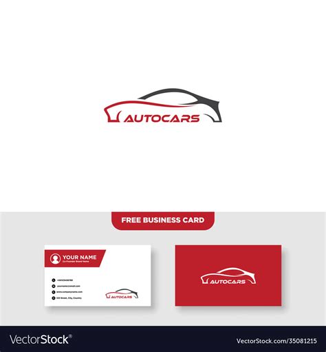 Auto speed and automotive logo business card Vector Image