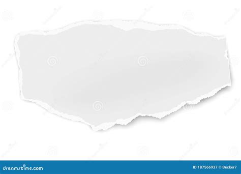 Ripped Paper Tear With Soft Shadow Isolated On White Background Vector