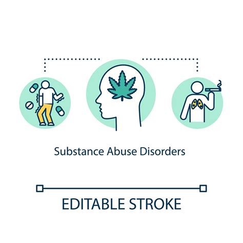 Substance Abuse Disorders Concept Icon Mental Illness Idea Thin Line