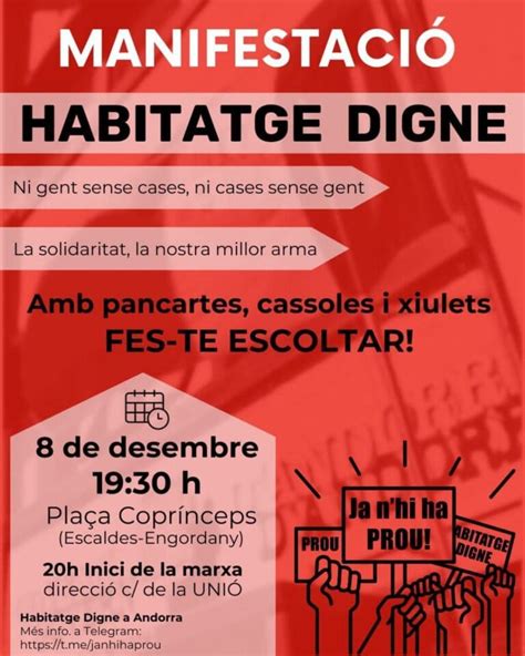 Els Promotors De La Marxa Per Un Habitatge Digne Del De Desembre