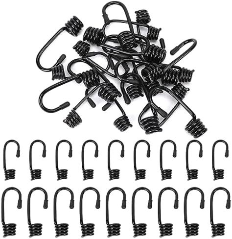 20 Pcs Bungee Shock Cords Hooks Plastic Coated Bungee Cord Hooks Spiral