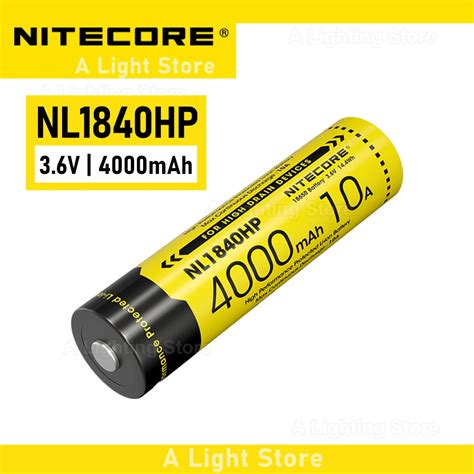 Nitecore NL1840 NL840HP Rechargeable Battery 18650 3 6V Li Ion 4000mAh