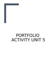 Portfolio Activity Unit 5 Docx PORTFOLIO ACTIVITY UNIT 5 1