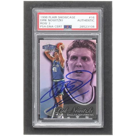 Dirk Nowitzki Signed 1998 99 Flair Showcase Row 3 16 RC PSA