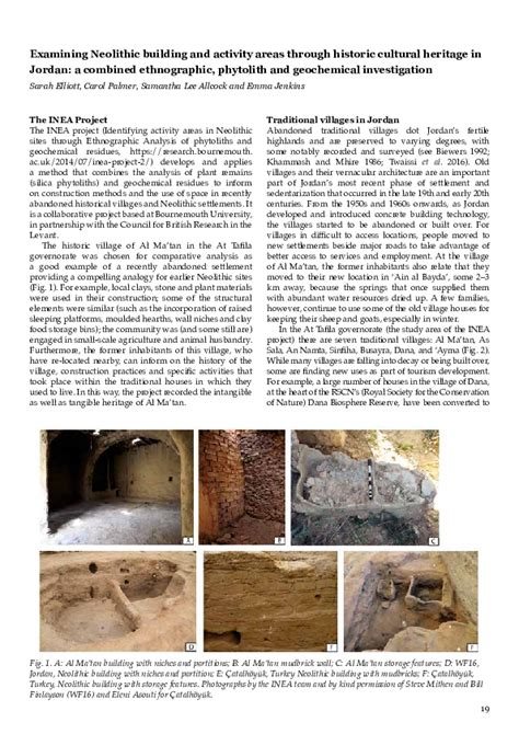 Pdf Examining Neolithic Building And Activity Areas Through Historic Cultural Heritage In