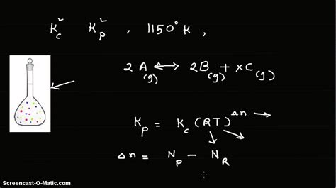 Video Given The Equilibrium Constants Kc Kp Temperature Find The