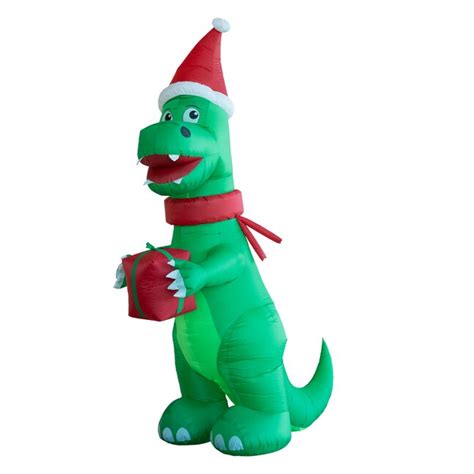 Arlec 14 7 Ft Lighted Dinosaur Christmas Inflatable At