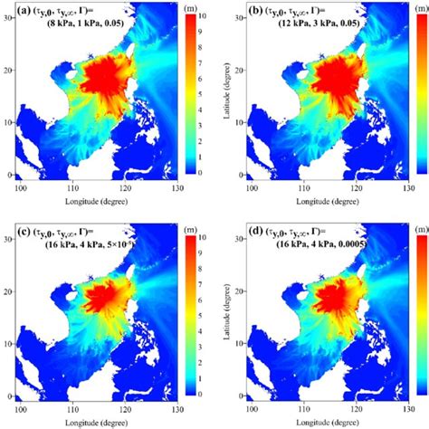 Distributions Of The Maximum Tsunami Amplitudes Of The Four Scenarios