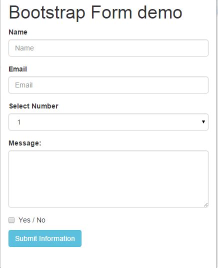 Bootstrap Forms Basic Customized And Responsive Examples