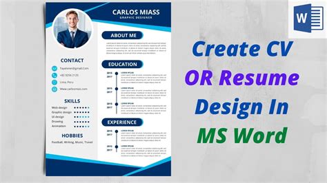 How To Create Cv Or Resume Design In Ms Word Sheeraz Tech Info Youtube