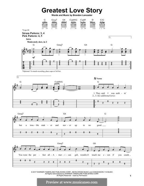 Greatest Love Story (LANco) by B. Lancaster - sheet music on MusicaNeo