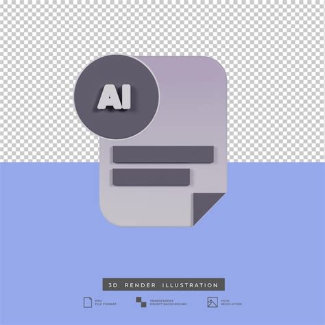 Icono De Formato De Archivo Ai De Render D Archivo Psd Premium