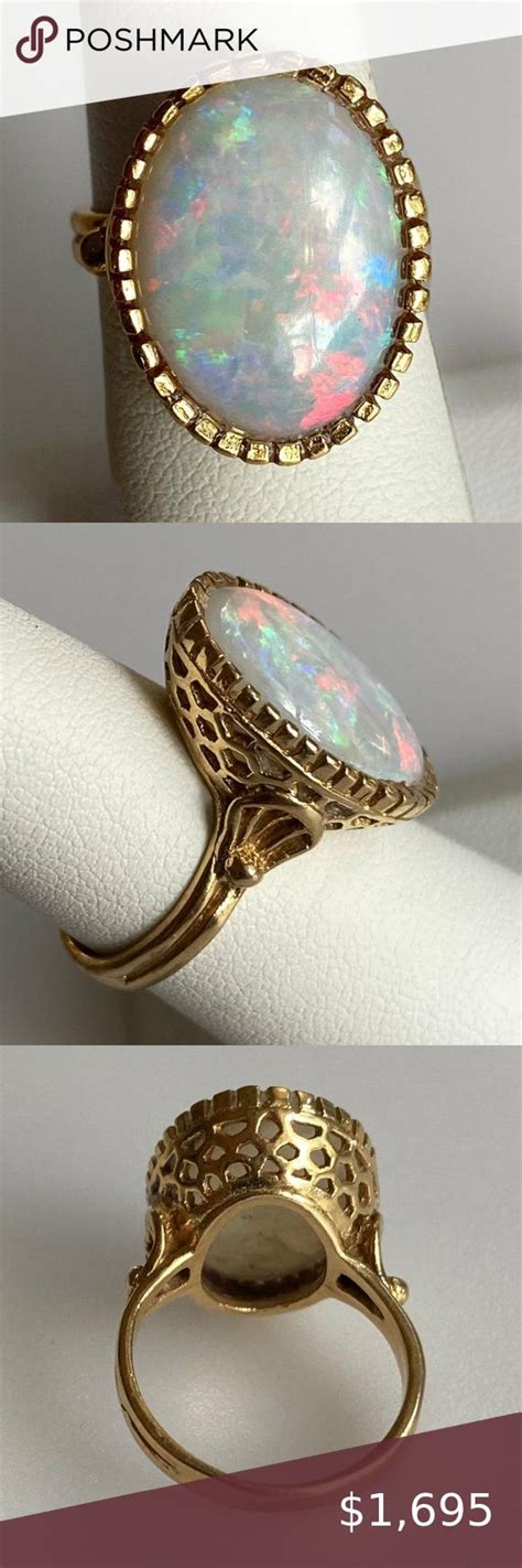 SOLD**Victorian 14k Australian Fire Opal Ring 6g | Fire opal ring, Fire ...