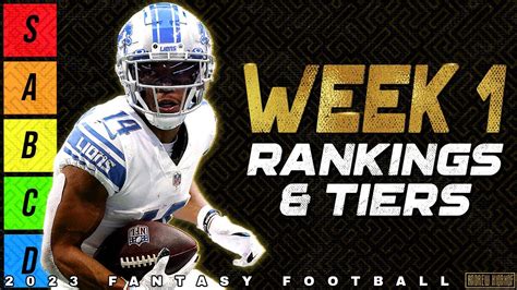 2023 Fantasy Football Week 1 Wide Receiver Rankings Youtube