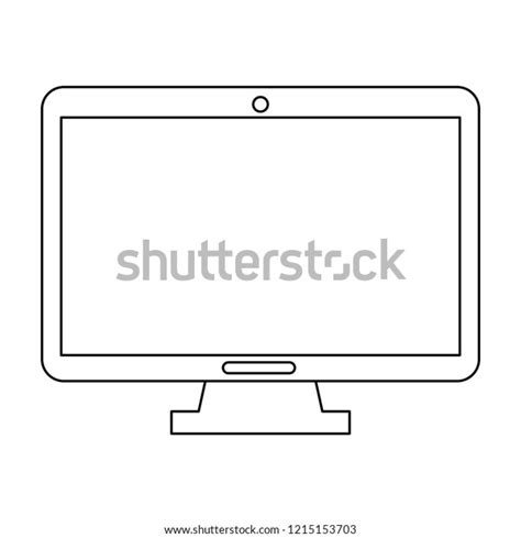 Blank Computer Screen Black White Stock Vector (Royalty Free ...