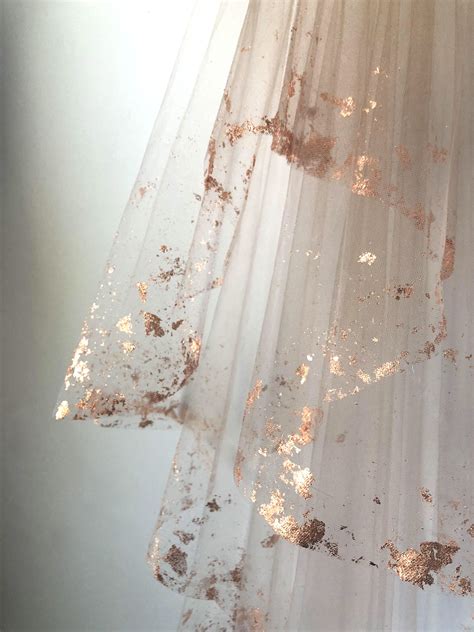 ROSE GOLD Metallic Flaked Bridal Veil Hera by Cleo and Clementine