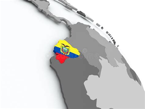 Mapa De Ecuador Con La Bandera En El Globo Stock De Ilustraci N