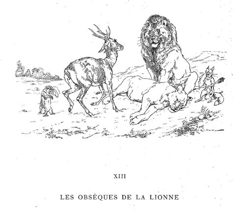 Illustration Dessin Vimar Fable De La Fontaine Les Obseques De La