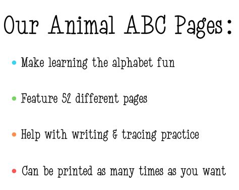 Animal Alphabet Preschool Worksheets Abc Book Printable For Pre K