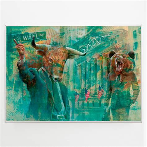 bull & bear stock market art. Bull wall street wall art. – QUOTATIUM