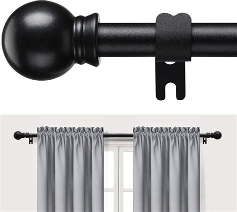 Amazon Curtain Rods Matte Black Curtain Rod For Windows 48 To 84