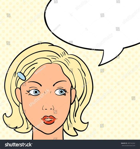 Pop Art Blonde Girl Bubble Text Stock Illustration 285742262