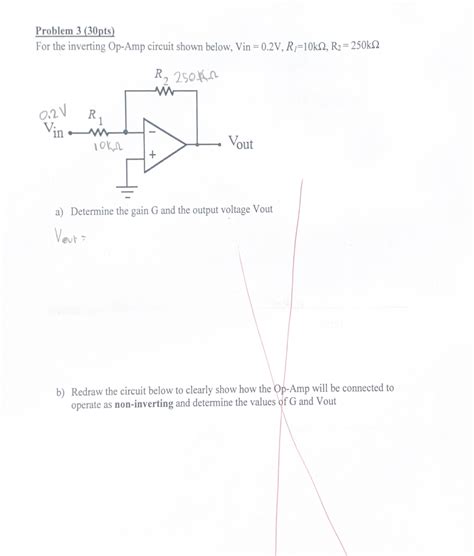 Solved Problem 3 30ptsfor The Inverting Op Amp Circuit