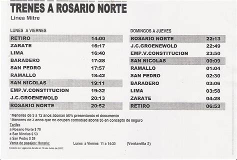 CRÓNICA FERROVIARIA TREN DE PASAJEROS A ROSARIO CAMBIA DE HORARIO