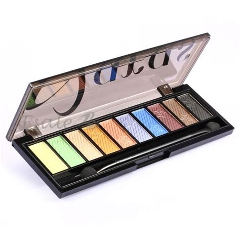 Palette Fard Ombre à Paupières 10 Couleur Nacré avec Pinceau Cosmétique