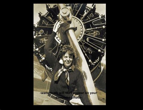 5x7 Smiling Amelia Earhart PHOTO Airplane Propeller Radial Engine Pilot ...