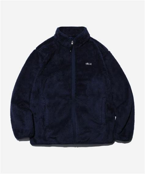 Musinsa Yale Onemile Wear Small Arch Boa Fleece Jacket Navy