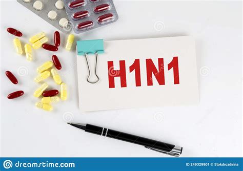 H1n1 Text Written In A Card With Pills Medical Concept Stock Image Image Of Illness