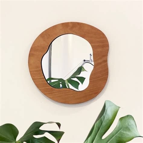 Asymmetrical Wooden Mirror Etsy