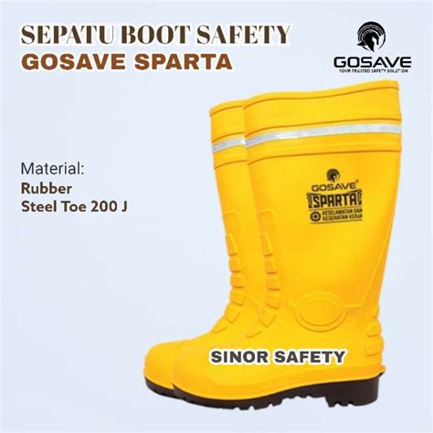 Jual Sepatu Boot Rubber Safety Gosave Sparta Karet Ujung Besi Steel Toe