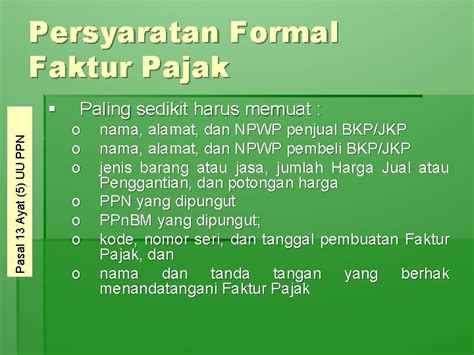 Faktur Pajak Pasal Ayat Uu Ppn