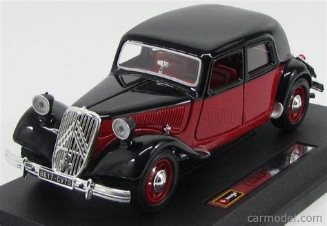 Burago Bu22017r Scale 124 Citroen Traction Avant 15cv 6c 1938 Black Red