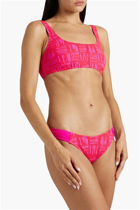 SEAFOLLY Textured Stretch Jacquard Bikini Top THE OUTNET