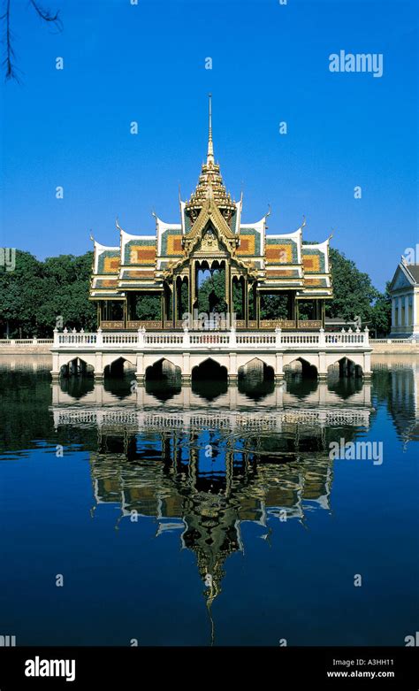 pavilion of ancient kings palace bang pa in thailand Stock Photo - Alamy