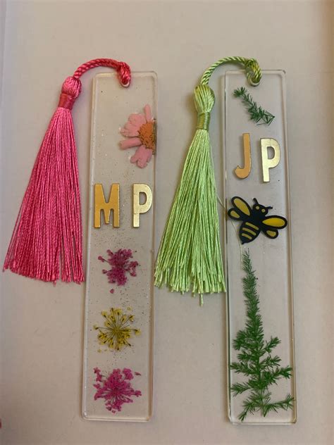 Bookmarks Custom Made Personalised Pressed Dried Flowers Etsy