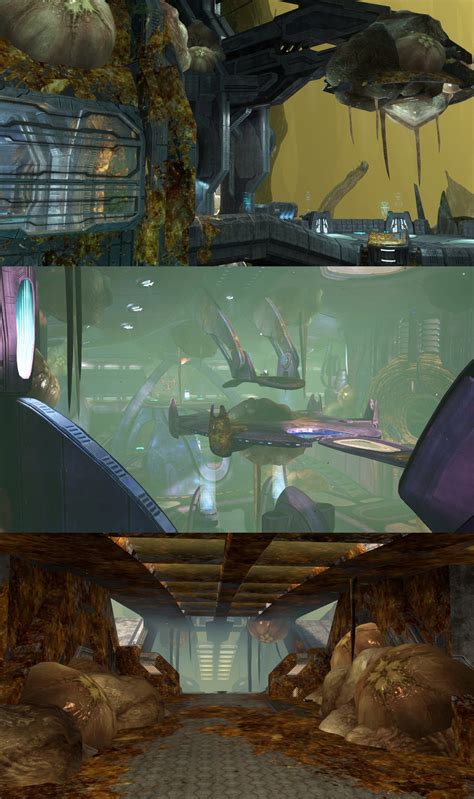 Halo 3 maps w/ Flood aesthetics (Guardian, Midship, & Narrows ...