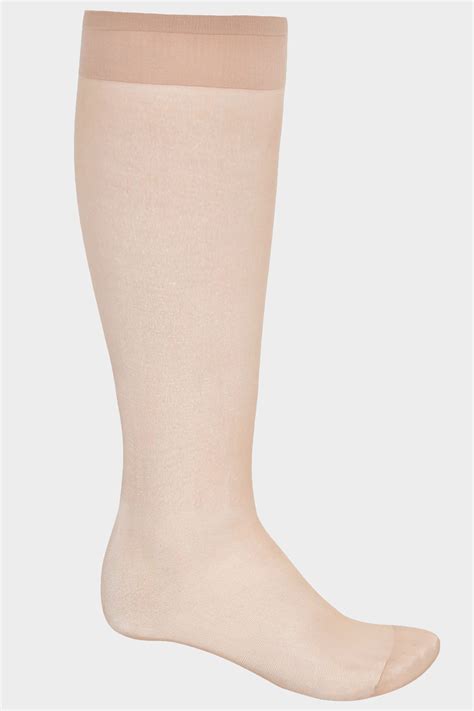 Pack Plus Size Nude Sheer Knee High Socks Yours Clothing