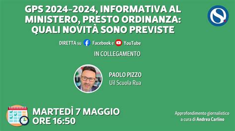 GPS 2024 2024 informativa al Ministero presto ordinanza quali novità