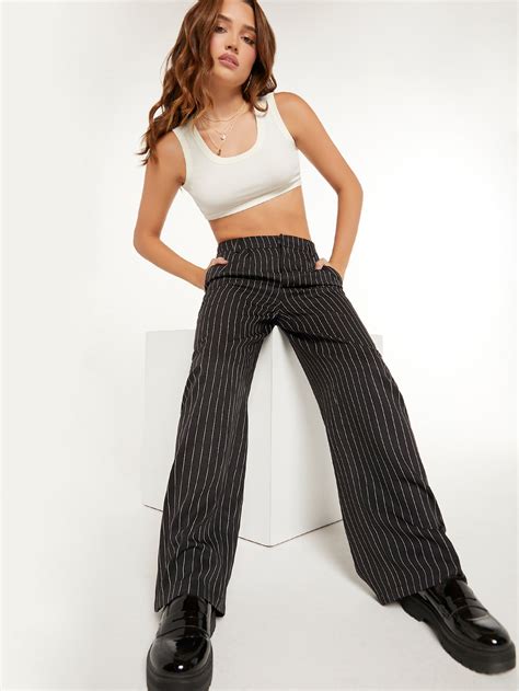 SHEIN EZwear High Waist Striped Suit Trousers SHEIN UK