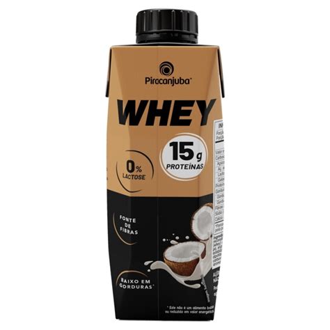 Bebida Láctea UHT Coco Zero Lactose Piracanjuba Whey 15g Proteína Caixa